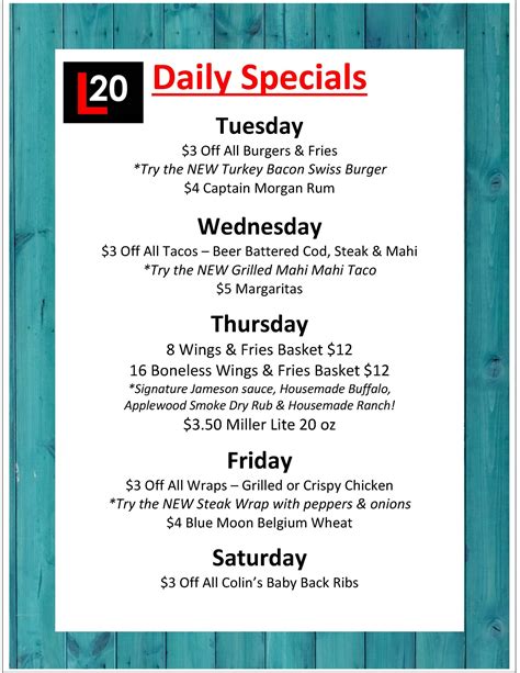 Daily Specials - Level 20