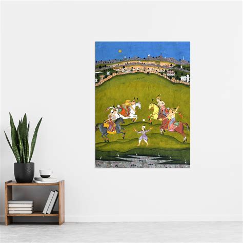 Chand Bibi Playing Polo Extra Large Wall Art Print Premium Canvas Mural | eBay