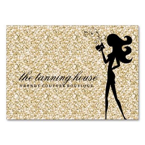 311 Spray Tan Fashionista Silhouette Gold Sparkle Business Card Templates | Spray tanning, Spray ...