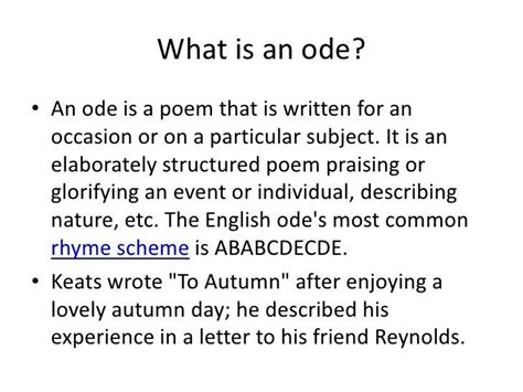 What is an Ode? "Ode" comes from the Greek aeide… | Romantic poets, English literature notes ...