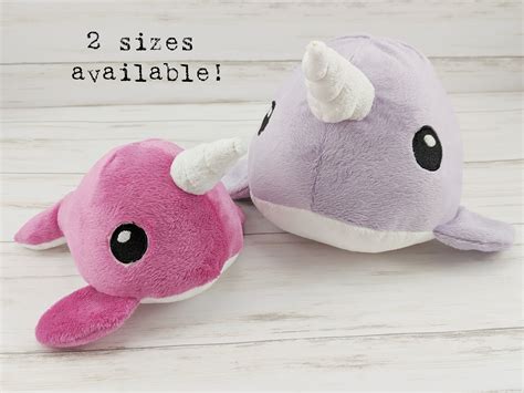 Custom Narwhal Plush Toy – Baby Narwhal Softie – 2 sizes available