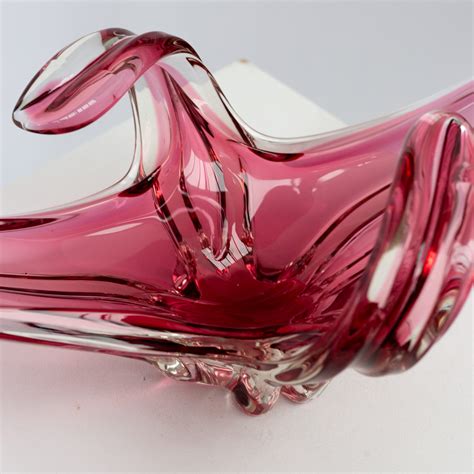 Stunning vintage Pink Art glass bowl Italian Murano - COCOON COLLECTABLES