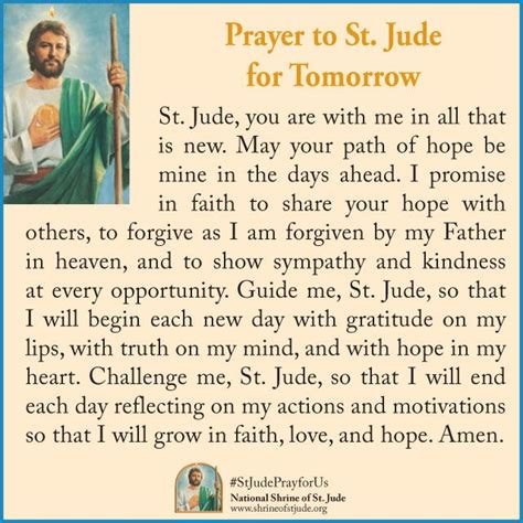 Prayer to St. Jude for Tomorrow Prayer Verses, Faith Prayer, God Prayer ...