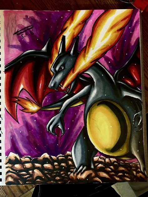 Drawing a shiny charizard. How is it everyone : r/PokemonSwordAndShield