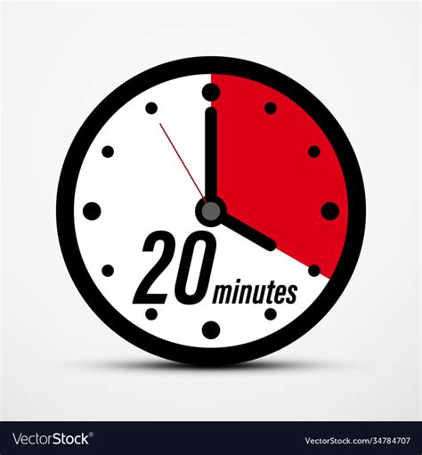 20 - twenty minutes clock symbol isolated Vector Image