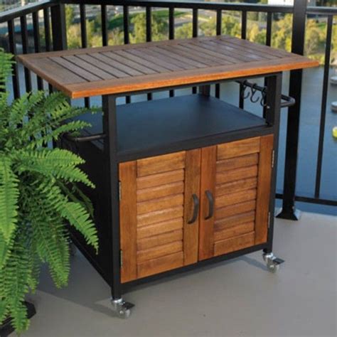 Rolling Outdoor Cabinet for Table Top Grills traditional patio furniture and outd… | Traditional ...