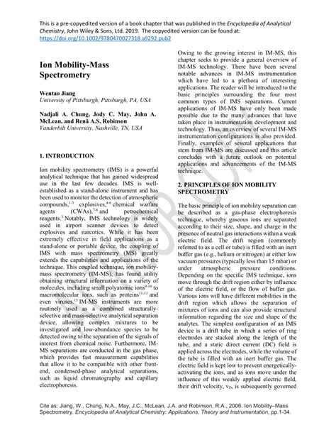 (PDF) Ion Mobility–Mass Spectrometry