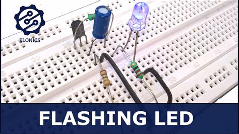 Flashing LED circuit using transistors on Breadboard - Basic ...