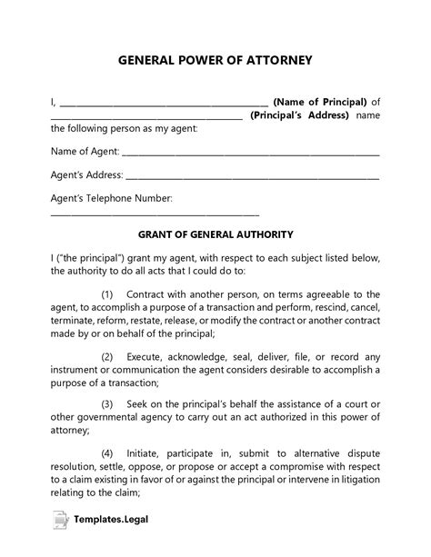 General Power Of Attorney Sample Letter Pdf - Sample Power of Attorney Blog