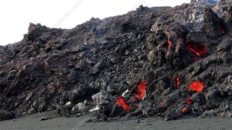 Lava flow from Eyjafjallajokull volcano, 2010 - Stock Video Clip - K010/1331 - Science Photo Library