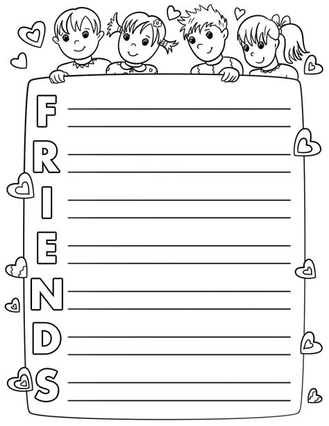 Friends Acrostic Poem Template | Free Printable Papercraft Templates