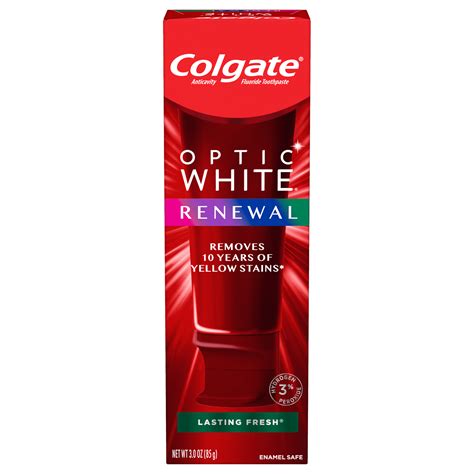 Colgate Optic White Renewal Whitening Toothpaste, Lasting Fresh, 3 oz - Walmart.com - Walmart.com