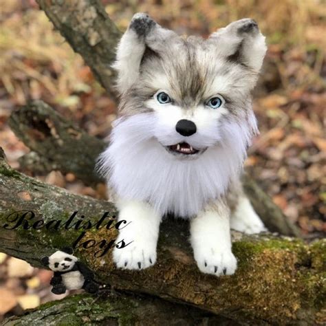 Realistic wolf stuffed animal, wolf plush, realistic toys, plush toy ...