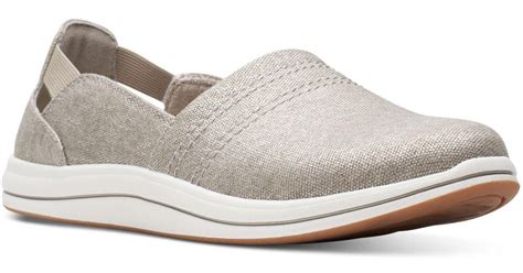 Clarks Cloudsteppers Breeze Step Ii Slip On Sneakers in White | Lyst