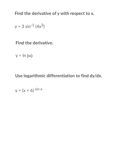 Solved Find the derivative of y with respect to x. y = 3 | Chegg.com