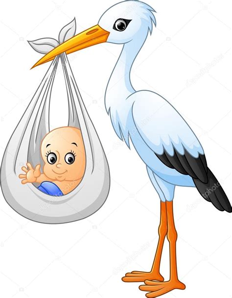 Download Clipart Stock Clipart Stork Carrying Baby St - vrogue.co