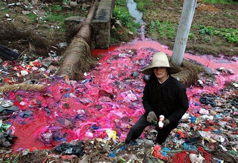 Pollution-contaminacion-Cultura-Inquieta-China-15 // Una mujer, recoge botellas de plástico ...