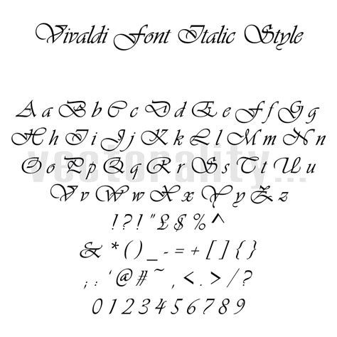 Vivaldi Font Italic Style Alphabet Numbers Letters Vector Art - Etsy UK ...