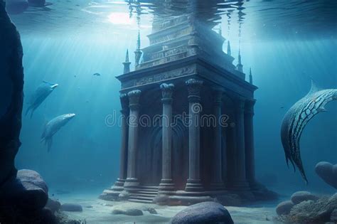 Mythical Underwater City Atlantis, Generative Ai. Depicting a Lost ...