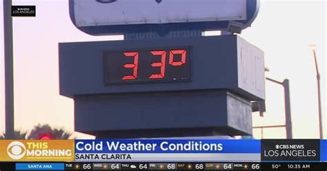 Cold weather in Santa Clarita; it's near freezing - CBS Los Angeles