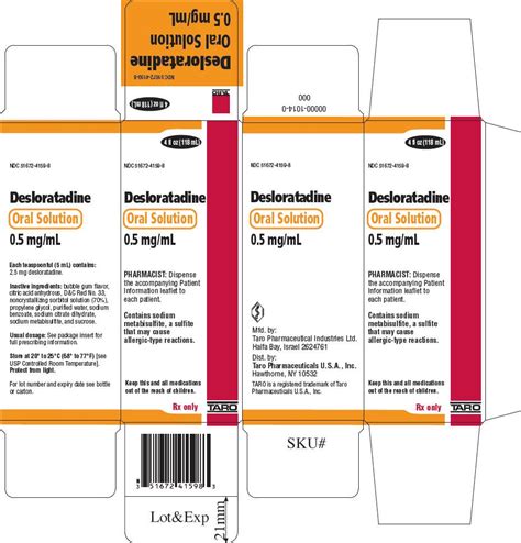 Desloratadine Oral Solution - FDA prescribing information, side effects ...