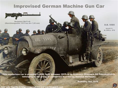 Armored Cars in the WWI: Improvised German Machine Gun Car (Bergmann ...