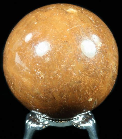 1.9" Polished, Orange Calcite Sphere - Madagascar For Sale (#55099) - FossilEra.com