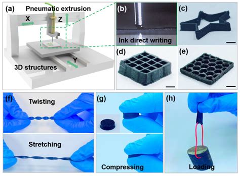 (a) Schematic diagram of direct ink 3D printing principle; (b) 3D ...