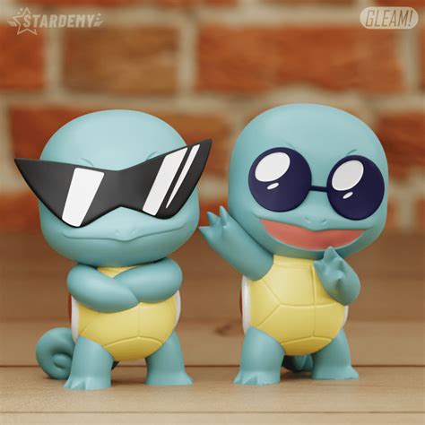 3D file Squirtle Squad Chibi Shades Sunglasses Pokemon 3 models・3D ...