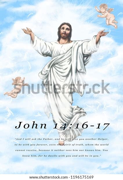 Ascension Jesus Bible Verses Stock Illustration 1196175169