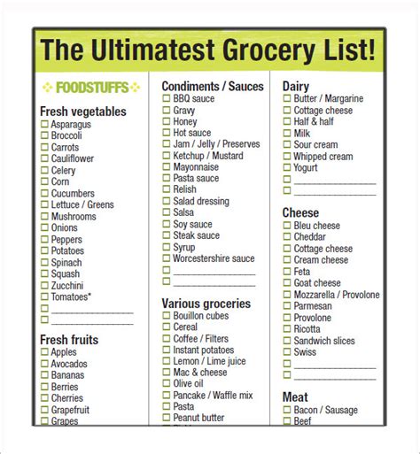 Notion Template Grocery List Free