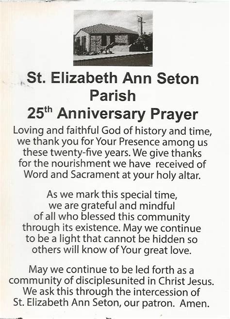 Anniversary Prayer | St. Elizabeth Ann Seton Church | Lake Ronkonkoma, NY