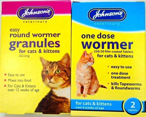 Johnson's Cat Kitten One Dose Wormer Worming Tablets Granuals Roundworm Tapeworm #Johnsons | Cat ...