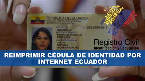 Reimprimir cédula de identidad por internet Ecuador (2025)