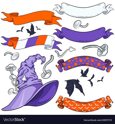 Witch hat set Royalty Free Vector Image - VectorStock