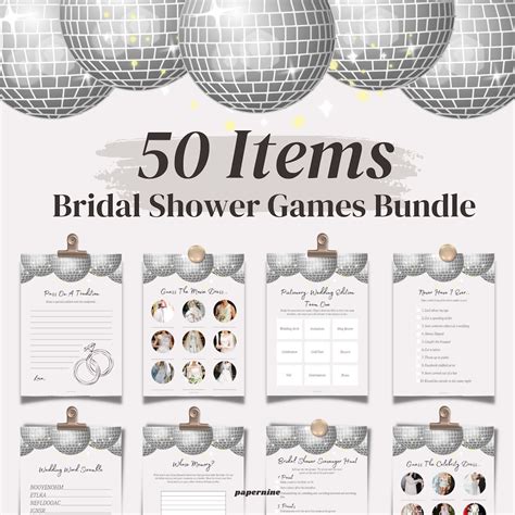 DISCO 70s 50 Bridal Shower Games Printable Bridal Shower - Etsy