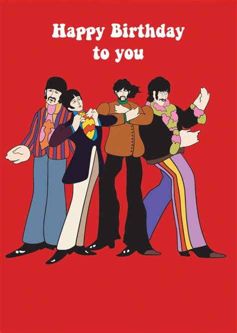 The Beatles Yellow Submarine Birthday Greetings Card — Hansen Fine Art