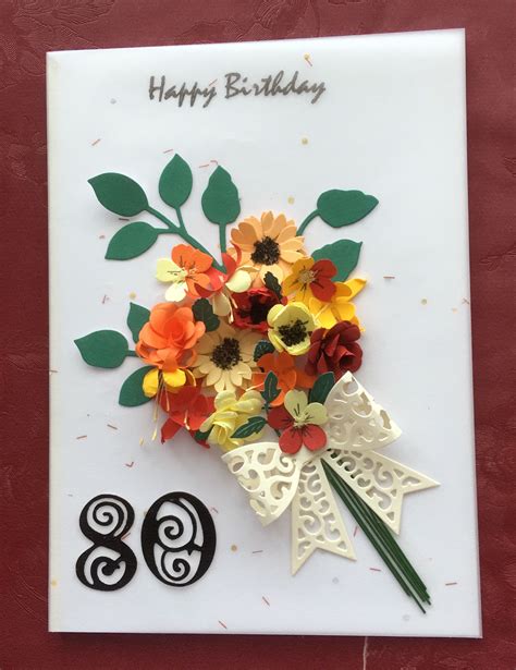 Handmade flower birthday card | Flower birthday cards, Handmade flowers ...