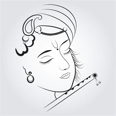 shri Krishna ji decent line art 13826914 Vector Art at Vecteezy