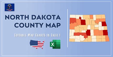 North Dakota County Map and Population List in Excel