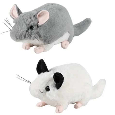 Simulation Chinchilla Plush Toy Grey Stuffed Animals Toy - Temu