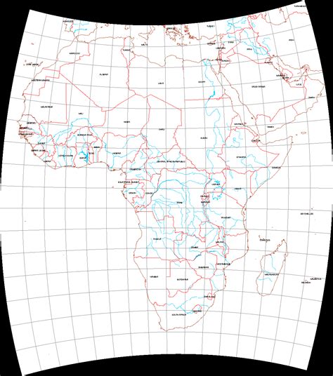 Map of Africa with Miller cylindrical projection - Full size | Gifex