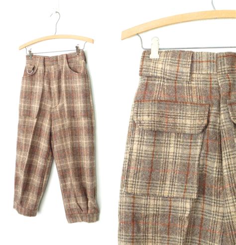 Vintage Knickerbocker Pants Plaid Boys Pants Wool Hiking