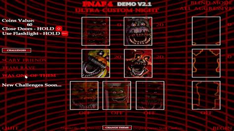 FNAF 4 Ultra Custom Night 2nd Demo - YouTube