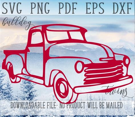 Red Truck SVG Old Truck Outline Cut File Pickup Clipart - Etsy