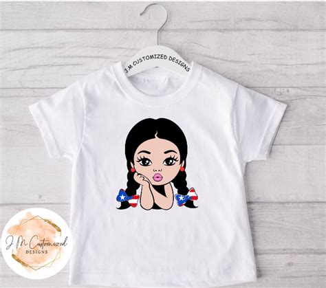 Puerto Rican Princess Shirt/ Two Braids / Puerto Rico Flag - Etsy