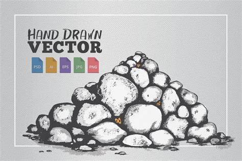 Rock & Stone Pile Illustration | Graphic Objects ~ Creative Market