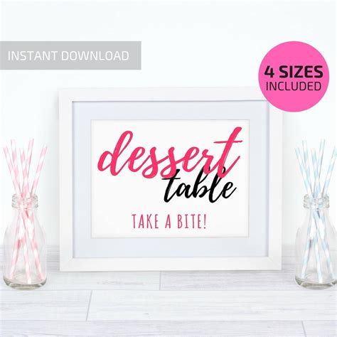 Printable Dessert Table Sign | Dessert table sign, Dessert table, Table signs