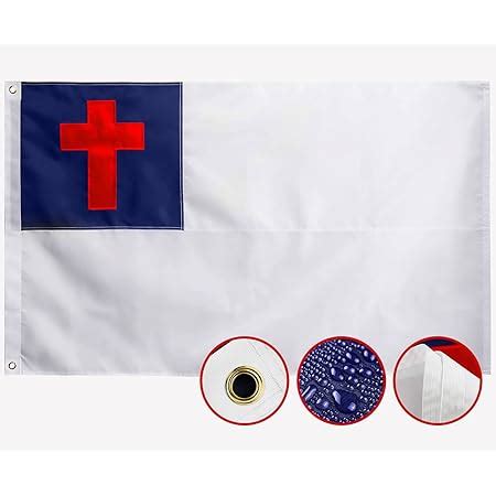 Amazon.com : Bradford Christian Flag 3x5 ft Outdoor Made in USA, Embroidered Christian Church ...