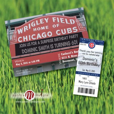 Wrigley Field Chicago Cubs Marquee Invite Chicago Cubs Ticket | Etsy ...